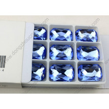 Pujiang China Wholesale Octagon Fancy Stones Rhinestones Low Lead 13*18mm Capri Blue Loose Beads for Jewelry Making